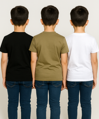 Kids 100% Cotton Fine Tshirt With Printed Multi Colour | Age 5 to 14 Years | (Pack of 3 Pieces)