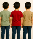 Kids 100% Cotton Fine Tshirt With Printed Multi Colour | Age 5 to 14 Years | (Pack of 3 Pieces)