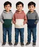Cotton Cut and Sue Kids Hoodie Printed Multi Colour | Age 3 to 6 Years | (Pack of 3 Pieces)