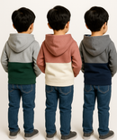 Cotton Cut and Sue Kids Hoodie Printed Multi Colour | Age 3 to 6 Years | (Pack of 3 Pieces)