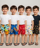 Pure Cotton Printed Shorts for Boys Kid with Elastic Age 1 to 4 Years (Pack of 10)