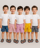 Pure Cotton Printed Shorts for Boys Kid with Elastic Age 1 to 4 Years (Pack of 10)