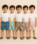 Pure Cotton Printed Shorts for Boys Kid with Elastic Age 1 to 4 Years (Pack of 10)
