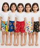 Pure Cotton Printed Shorts for Girls Kid with Elastic Age 1 To 4 Years (Pack of 10)