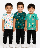 Kids All Over Printed Cotton Tshirt Multi Colour | Age 3 to 24 Months (Pack of 3 Pieces)