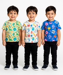 Kids All Over Printed Cotton Tshirt Multi Colour | Age 3 to 24 Months (Pack of 3 Pieces)