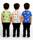 Kids All Over Printed Cotton Tshirt Multi Colour | Age 3 to 24 Months (Pack of 3 Pieces)