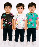 Kids All Over Printed Cotton Tshirt Multi Colour | Age 3 to 24 Months (Pack of 3 Pieces)