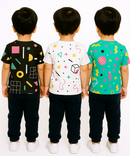 Kids All Over Printed Cotton Tshirt Multi Colour | Age 3 to 24 Months (Pack of 3 Pieces)