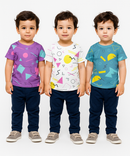 Kids All Over Printed Cotton Tshirt Multi Colour | Age 3 to 24 Months (Pack of 3 Pieces)