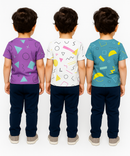 Kids All Over Printed Cotton Tshirt Multi Colour | Age 3 to 24 Months (Pack of 3 Pieces)