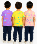 Kids All Over Printed Cotton Tshirt Multi Colour | Age 3 to 24 Months (Pack of 3 Pieces)