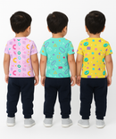 Kids All Over Printed Cotton Tshirt Multi Colour | Age 3 to 24 Months (Pack of 3 Pieces)