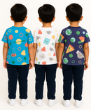 Kids All Over Printed Cotton Tshirt Multi Colour | Age 3 to 24 Months (Pack of 3 Pieces)