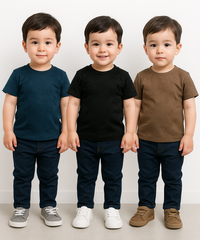 Kids Emboss Tshirt | Fabric Pre Printed Emboss | Dryfit Fabric | Age 0 to 6 Years (Pack of 3 Pieces)