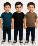 Kids Emboss Tshirt | Fabric Pre Printed Emboss | Dryfit Fabric | Age 0 to 6 Years (Pack of 3 Pieces)