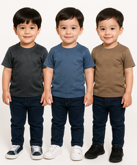 Kids Emboss Tshirt | Fabric Pre Printed Emboss | Dryfit Fabric | Age 0 to 6 Years (Pack of 3 Pieces)