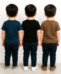 Kids Emboss Tshirt | Fabric Pre Printed Emboss | Dryfit Fabric | Age 0 to 6 Years (Pack of 3 Pieces)