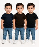 Kids Emboss Tshirt | Fabric Pre Printed Emboss | Dryfit Fabric | Age 0 to 6 Years (Pack of 3 Pieces)