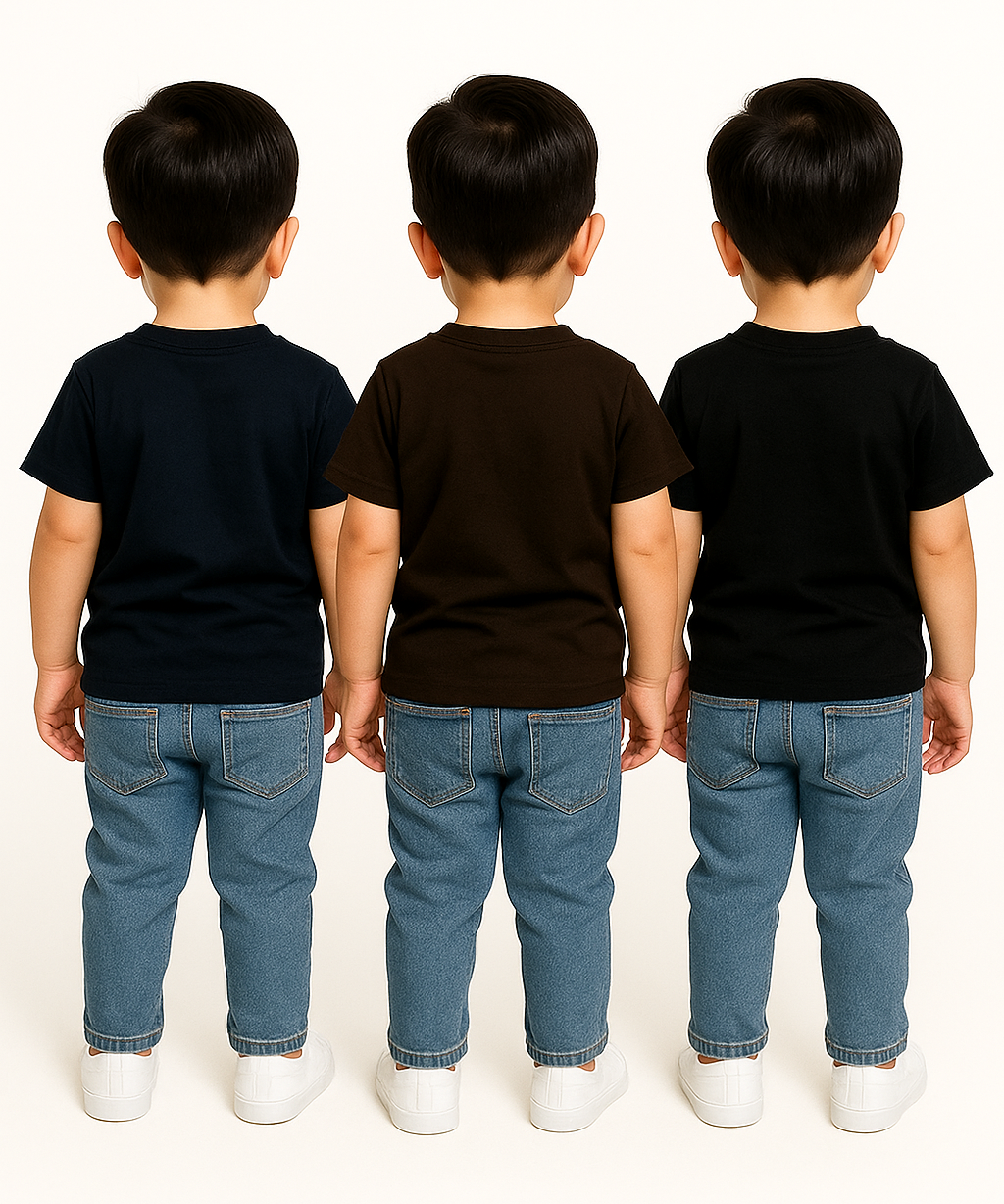 Kids Emboss Tshirt | Fabric Pre Printed Emboss | Dryfit Fabric | Age 0 to 6 Years (Pack of 3 Pieces)