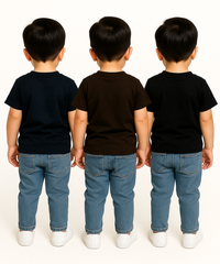 Kids Emboss Tshirt | Fabric Pre Printed Emboss | Dryfit Fabric | Age 0 to 6 Years (Pack of 3 Pieces)