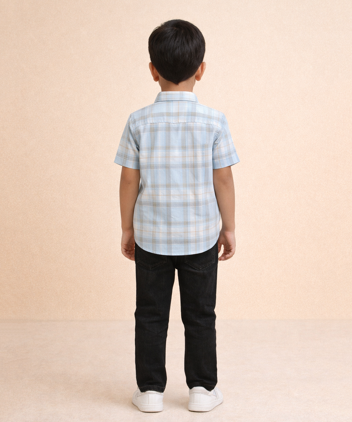 Kids Checked Cotton Shirt | Half Sleeve Casual Wear | Age 3–13 Years