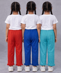 Pure Cotton Embroidered 3/4 Pajama Pant for Casual wear for Girl Kids Age 0 To 6 Years (Pack of 3)