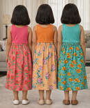 Rayon Floral Printed Skirt | Casual wear for Girl Kids Age 1 To 6 Years (Pack of 3)