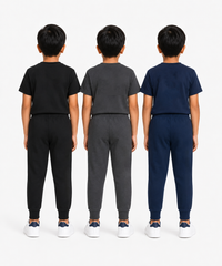 Boys Graphic Printed T-Shirt & Typography Track Pant Co-Ord Set | Age 2-5 Years | Pack Of 3 Set