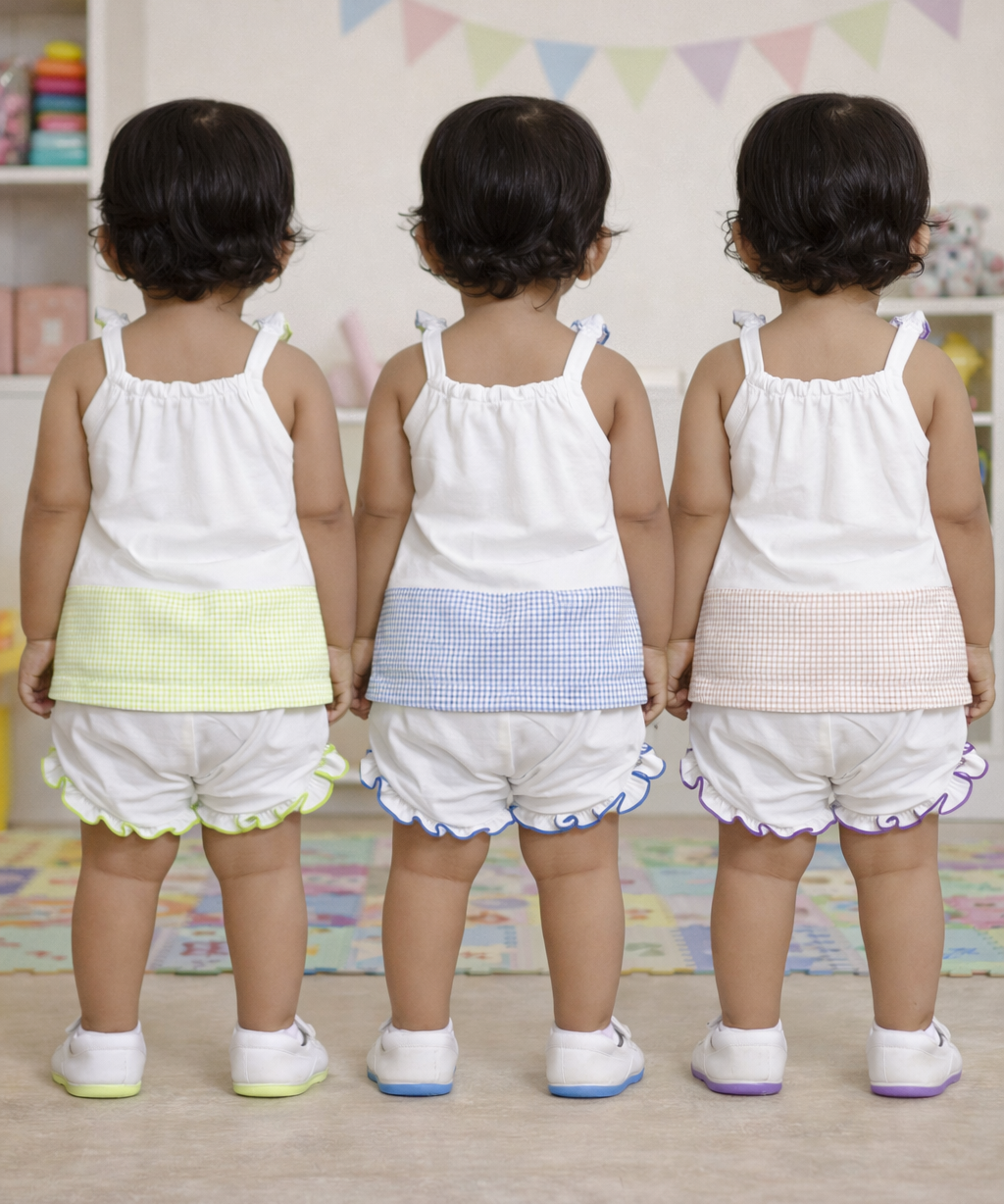 Boy & Girl Baby Printed Top Knot Dress | Top and Shorts Set | 100% Pure Cotton (Pack of 3 Sets Combo)