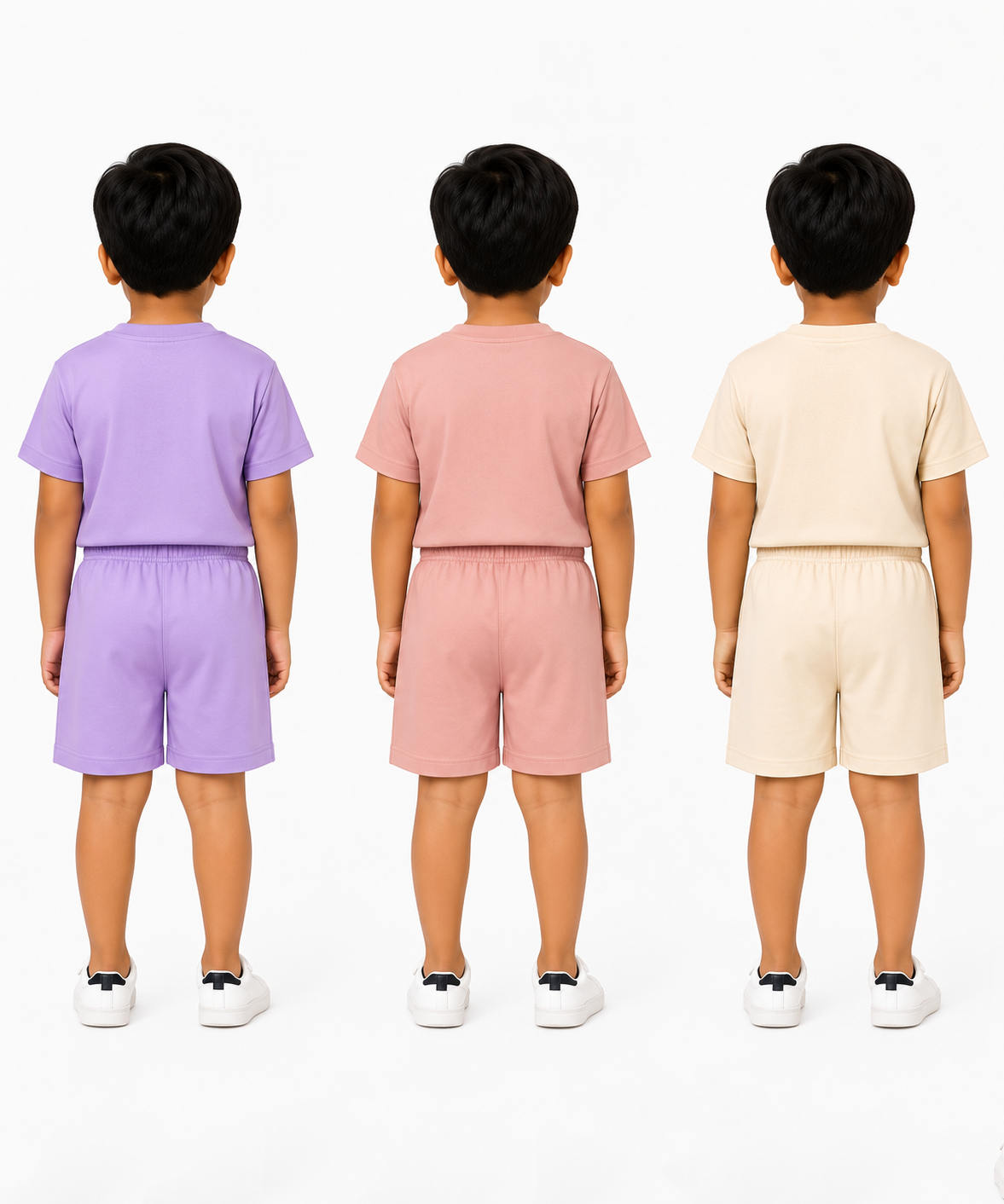Kids Cartoon Print T-Shirt & Shorts Co-Ord Set for Boys | Age 6 Months-3 Years | Pack Of 3 Set Combo