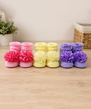 Soft Cotton Baby Booties | 0 to 12 Months | Pack of 3 Pairs Set