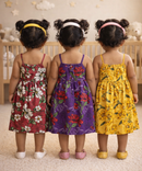 Girl Baby Sleeveless Cotton Frock Printed with Underwear | Age 0 to 6 Months (Pack of 3 Pieces)