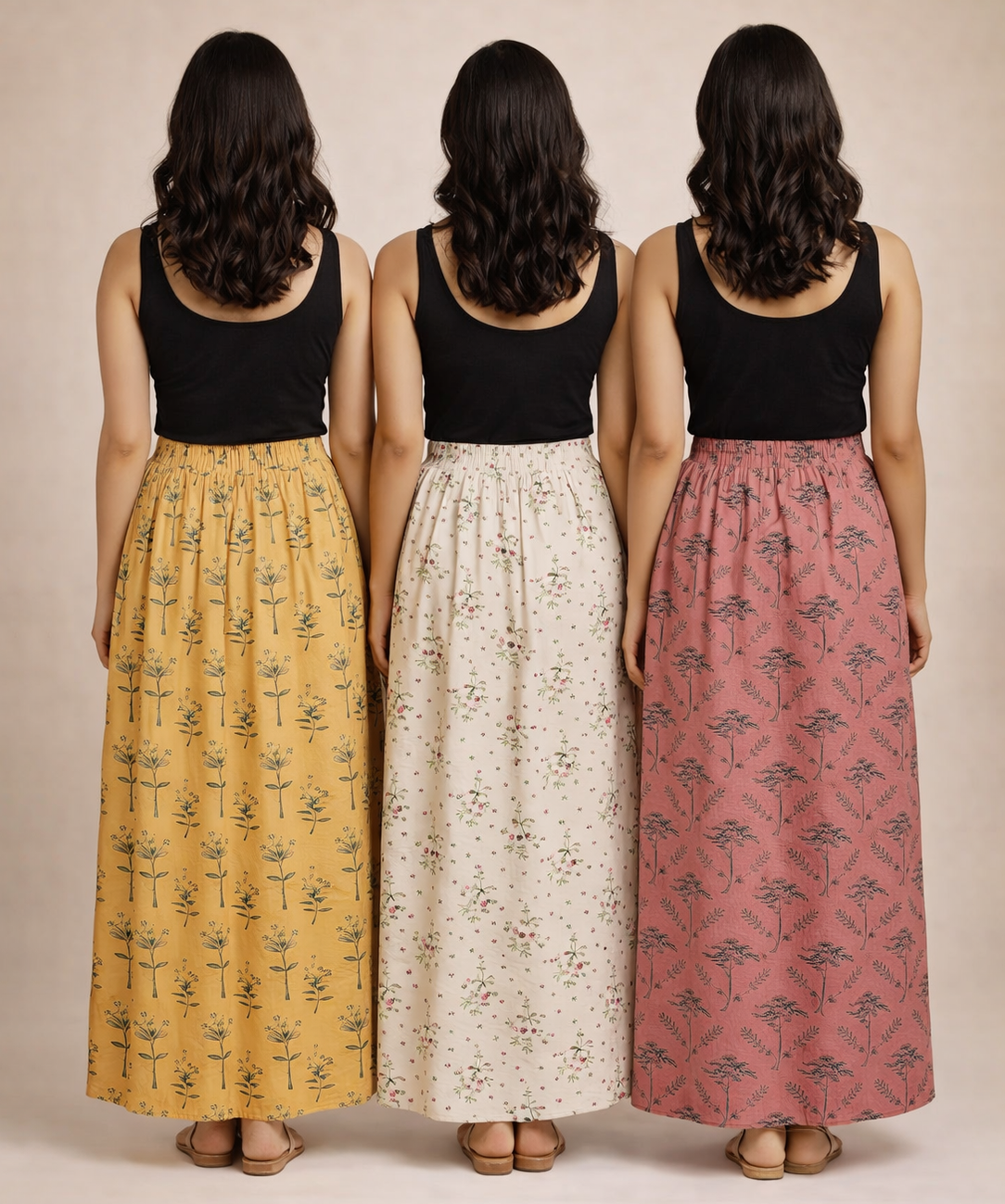 Rayon Floral Printed Skirt for Women Casual & Party Wear | Combo (Pack of 3)