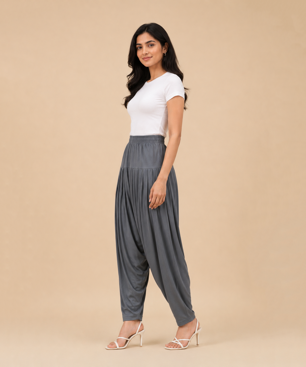 Women's Solid Grey Color Patiala Pant | Size L, XL, 2XL, 3XL | Comfortable Ethnic Salwar Bottom for Daily Wear