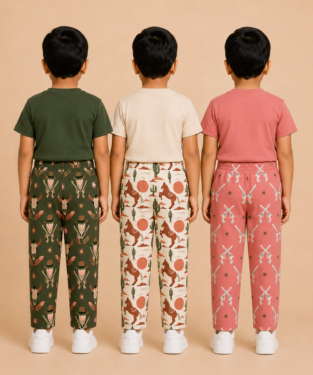 Pure Cotton Boys Printed Track Pant for Casual Night wear for Kids | Age 0 To 8 Years (Pack of 3)