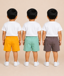 Pure Cotton Plain Shorts for Boys Kid with Elastic Age 3 Months to 4 Years (Pack of 3)