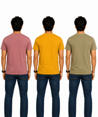 Men's Half Sleeve Printed Round Neck T-Shirt Combo (Pack of 3)
