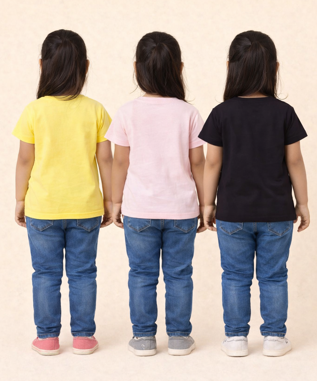 Kids 100% Cotton Fine Tshirt With Printed Multi Colour | Age 1 to 6 Years (Pack of 3 Pieces)
