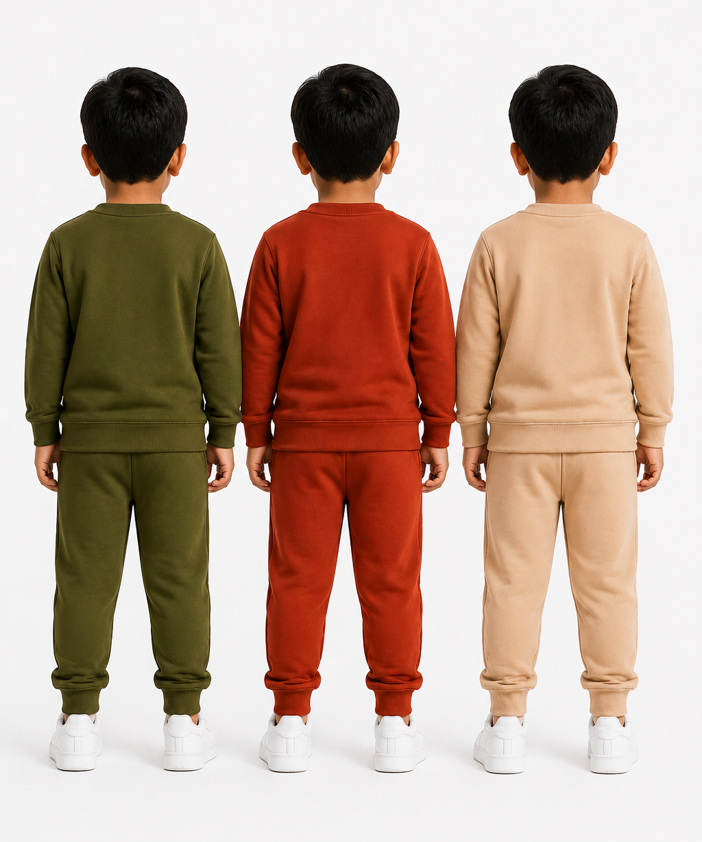Boys Full Sleeve Cotton Winter Co-Ord Set | Typography Chest Printed Sweatshirt & Jogger Track Pant | Age 1 to 4 Years (Pack of 3 Sets)