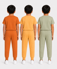 Boys Graphic Printed T-Shirt & Typography Track Pant Co-Ord Set | Age 2-5 Years | Pack Of 3 Set