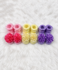 Soft Cotton Baby Booties | 0 to 12 Months | Pack of 3 Pairs Set