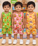 Boys Cotton Cartoon Printed Kids Sleeveless Set Combo | Age 0 to 3 Years | T-shirt & Shorts (Combo Set Pack of 3)