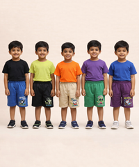 Boy Kid Cotton Printed Shorts | Random Cartoon Printed | Age 1 to 6 Years (Pack of 5 Pieces)