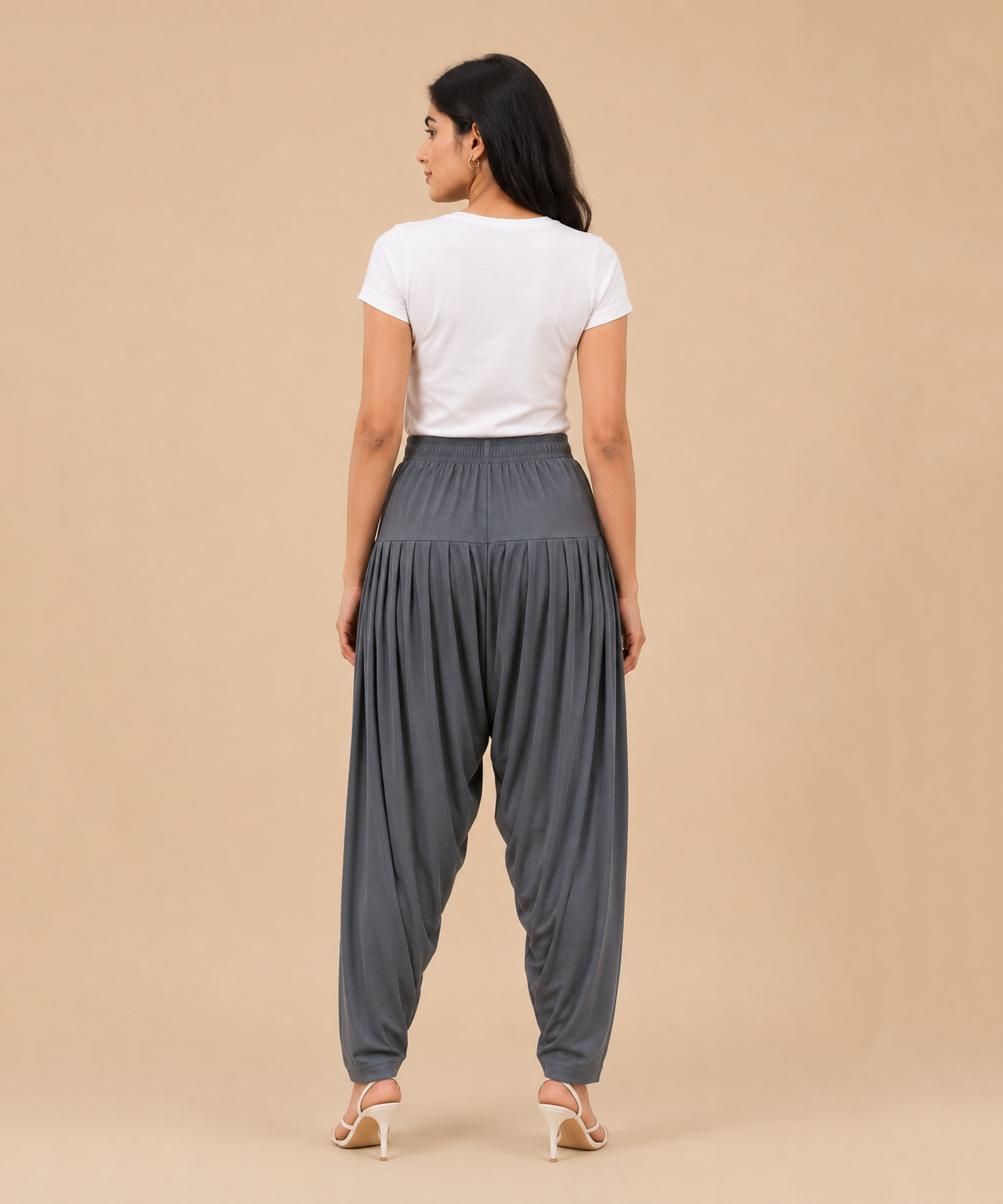 Women's Solid Grey Color Patiala Pant | Size L, XL, 2XL, 3XL | Comfortable Ethnic Salwar Bottom for Daily Wear