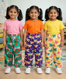 Pure Cotton Pajama Pant for Casual wear for Girl Kids Age 0 To 6 Years (Pack of 3)