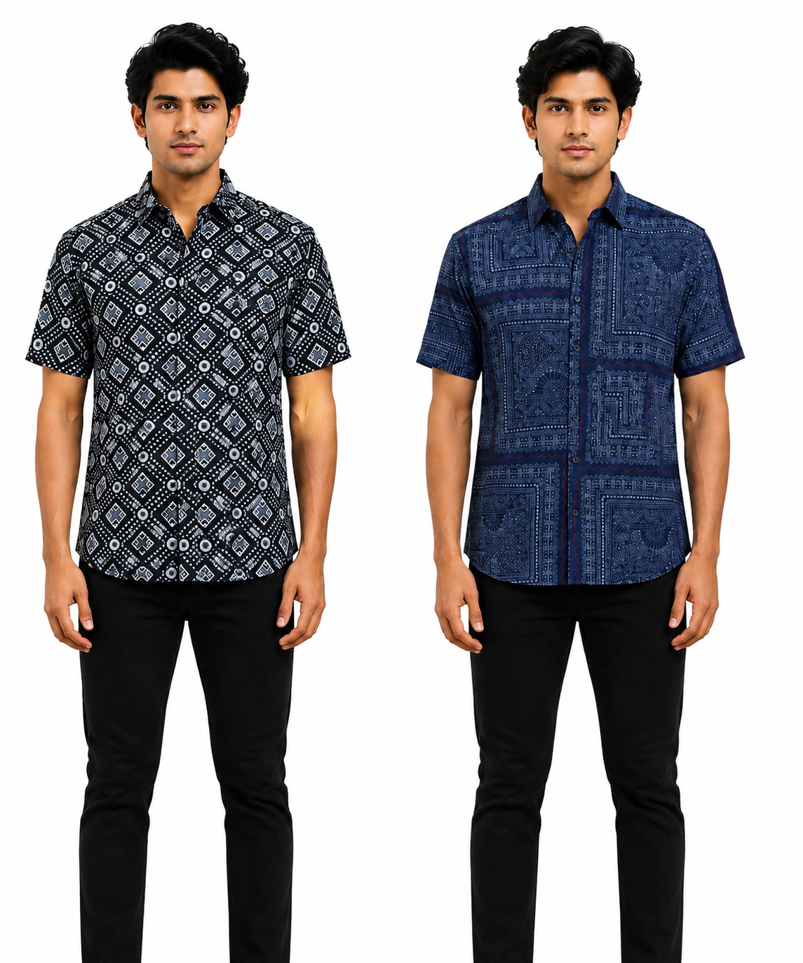 Men's Printed Casual Half Sleeve Shirt | Size - L,XL,2XL | Regular Fit Summer Resort Shirts for Men | Pack Of 2 Piece Combo