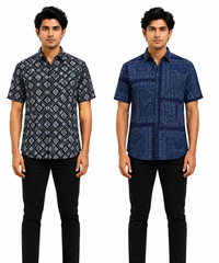 Men's Printed Casual Half Sleeve Shirt | Size - L,XL,2XL | Regular Fit Summer Resort Shirts for Men | Pack Of 2 Piece Combo