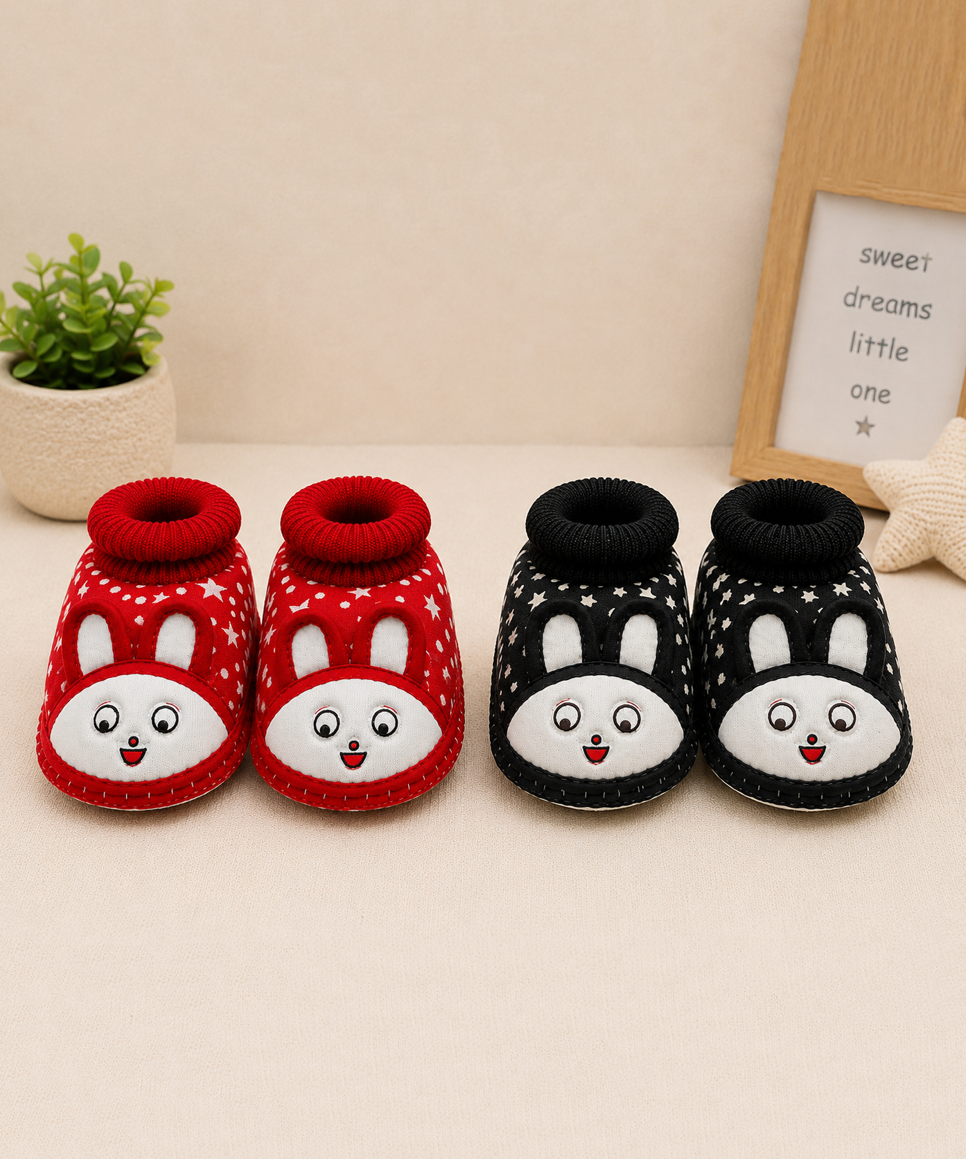 Baby Cartoon Printed Soft Sole Booties Shoes for Infants & Toddlers | Pack of 2 Pairs Set Combo