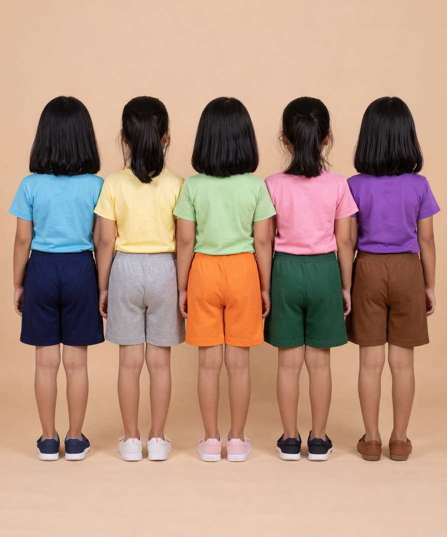 Girl Kid Cotton Printed Shorts | Random Cartoon Printed | Age 1 to 6 Years (Pack of 5 Pieces)